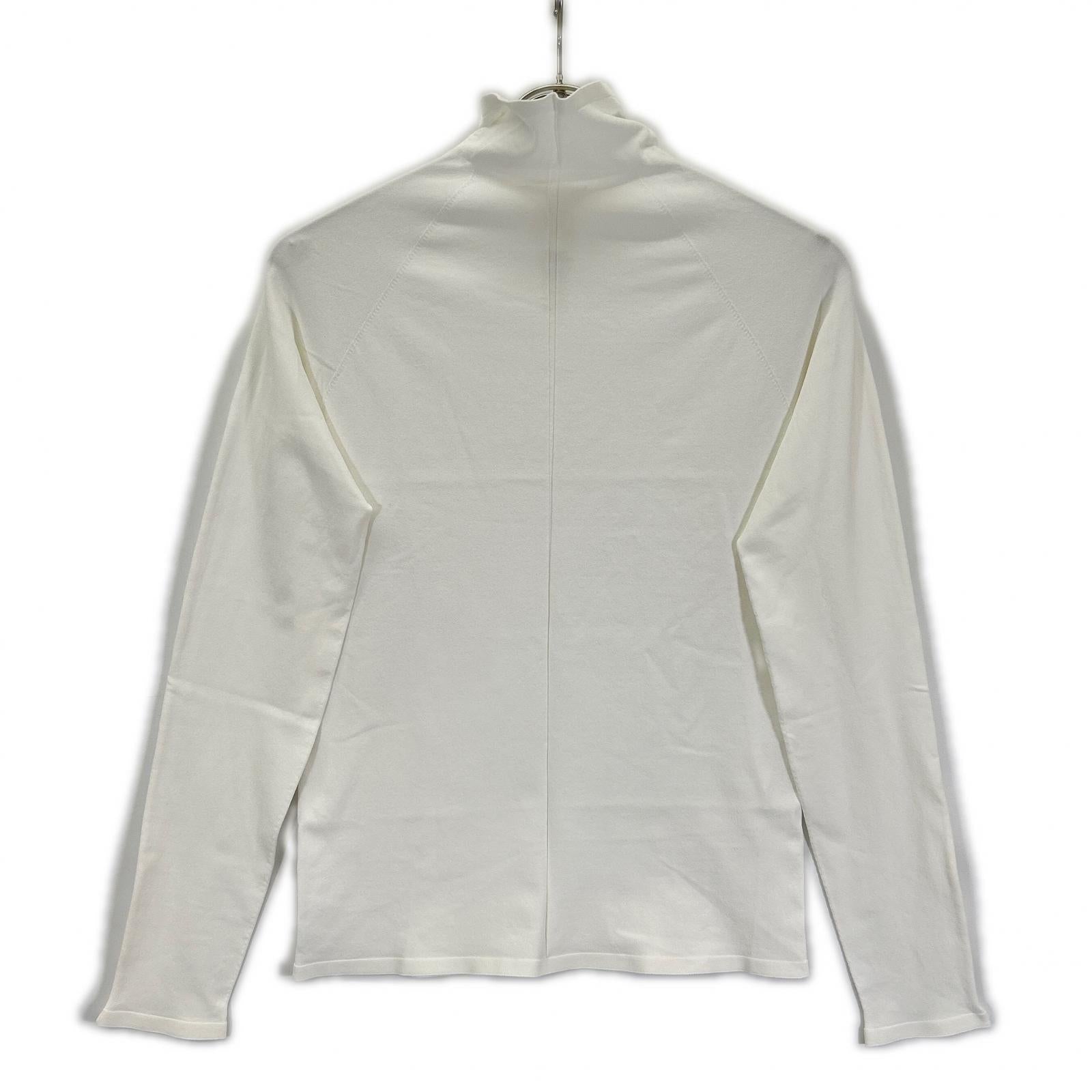 THE ROW ザ ロウ 8137-Y674 ホワイト Patti Top/パティトップ ハーフジップタイトフットニットソー トップス