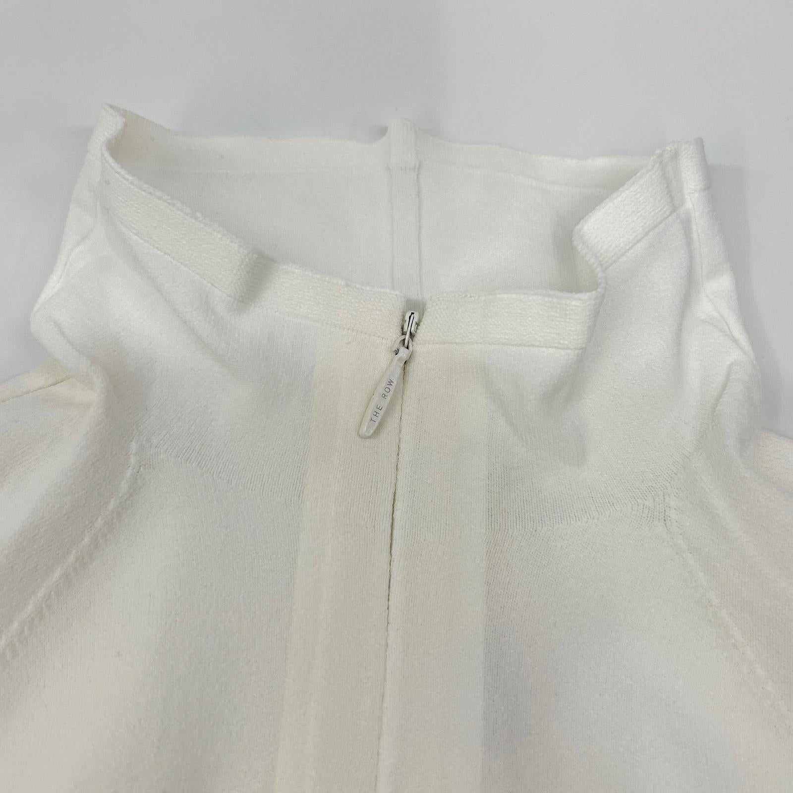 THE ROW ザ ロウ 8137-Y674 ホワイト Patti Top/パティトップ ハーフジップタイトフットニットソー トップス