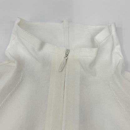 THE ROW ザ ロウ 8137-Y674 ホワイト Patti Top/パティトップ ハーフジップタイトフットニットソー トップス