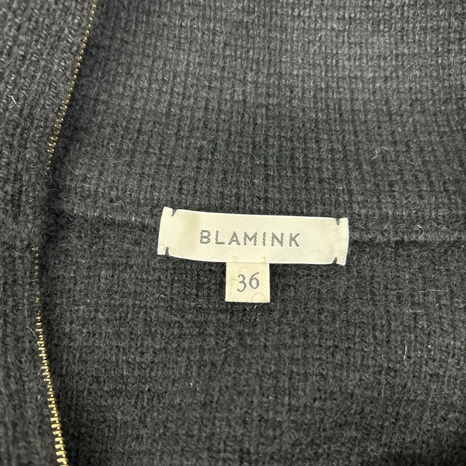 BLAMINK ブラミンク 7913-106-0300 ブラック カシミヤ100 ハーフジップタートルネックプルオーバーニット トップス