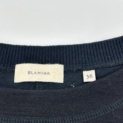 BLAMINK ブラミンク 7912-299-0050 ブラック ロゴ刺しゅうサイドスリットスウェット トップス