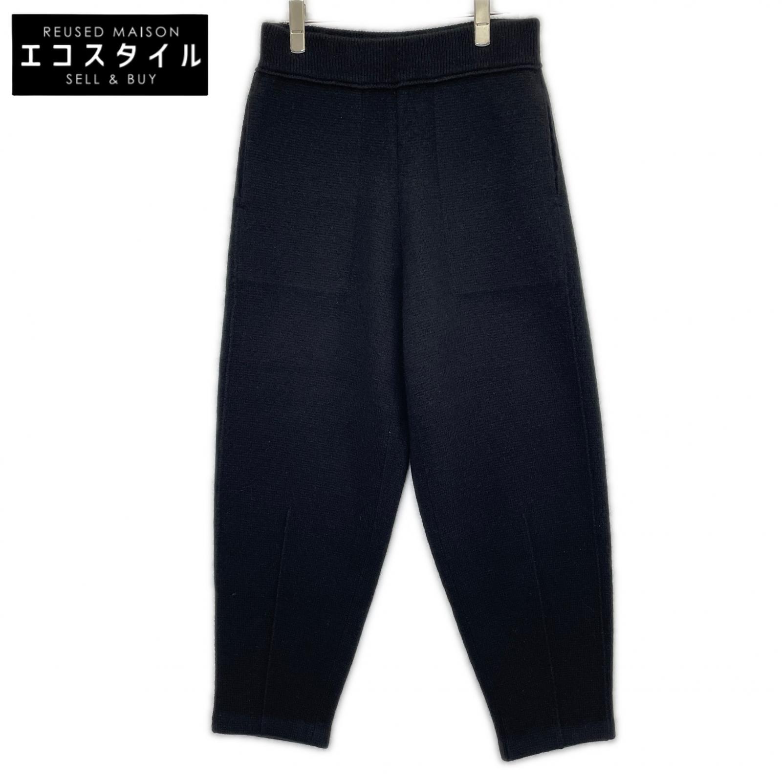 BLAMINK ブラミンク 7914-106-0387 ブラック カシミヤ100 ニットパンツ ボトムス