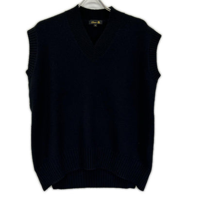 DRAWER Drawer 6518-106-0460 Black 100% cashmere 7G V-neck sleeveless knit vest top
