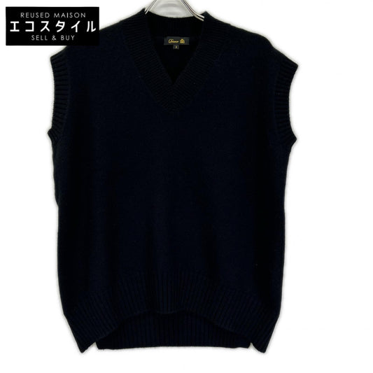 DRAWER ドゥロワー 6518-106-0460 ブラック カシミヤ100 7GVネックノースリーブニット ベスト トップス