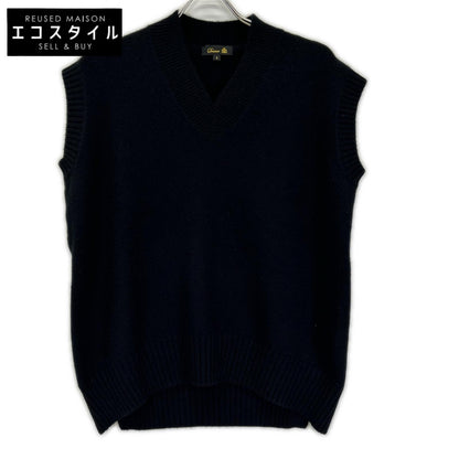 DRAWER Drawer 6518-106-0460 Black 100% cashmere 7G V-neck sleeveless knit vest top