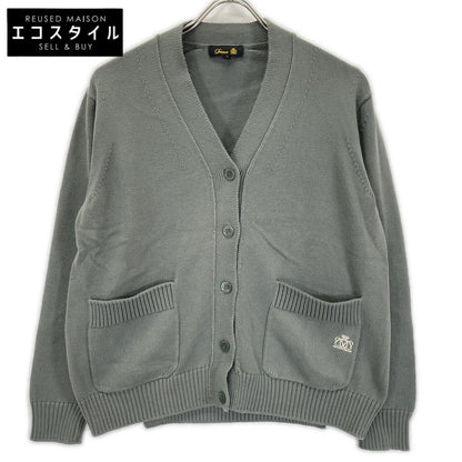 DRAWER 6515-199-0468 Green 7G cotton jersey-knit cardigan Top