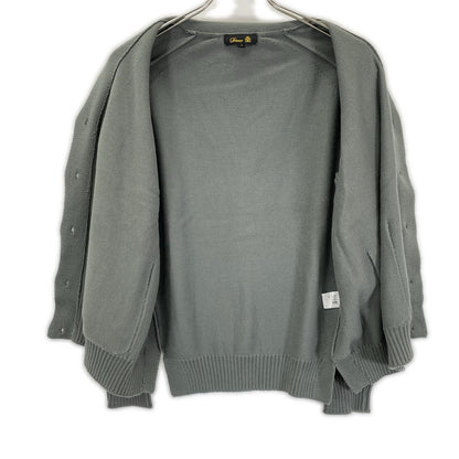DRAWER 6515-199-0468 Green 7G cotton jersey-knit cardigan Top
