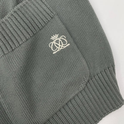 DRAWER 6515-199-0468 Green 7G cotton jersey-knit cardigan Top