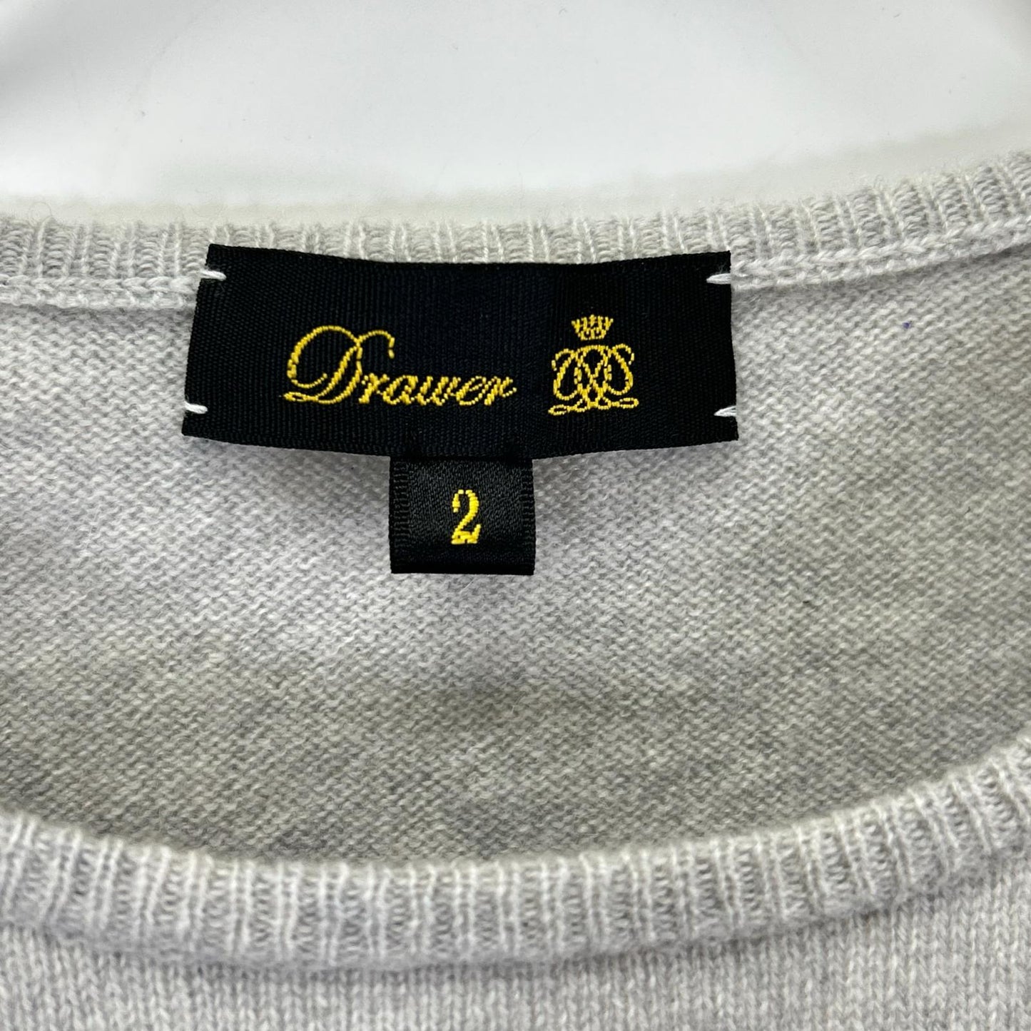 DRAWER ドゥロワー 6518-106-0313 グレー カシミヤ100 ショートスリーブプルオーバーニット トップス
