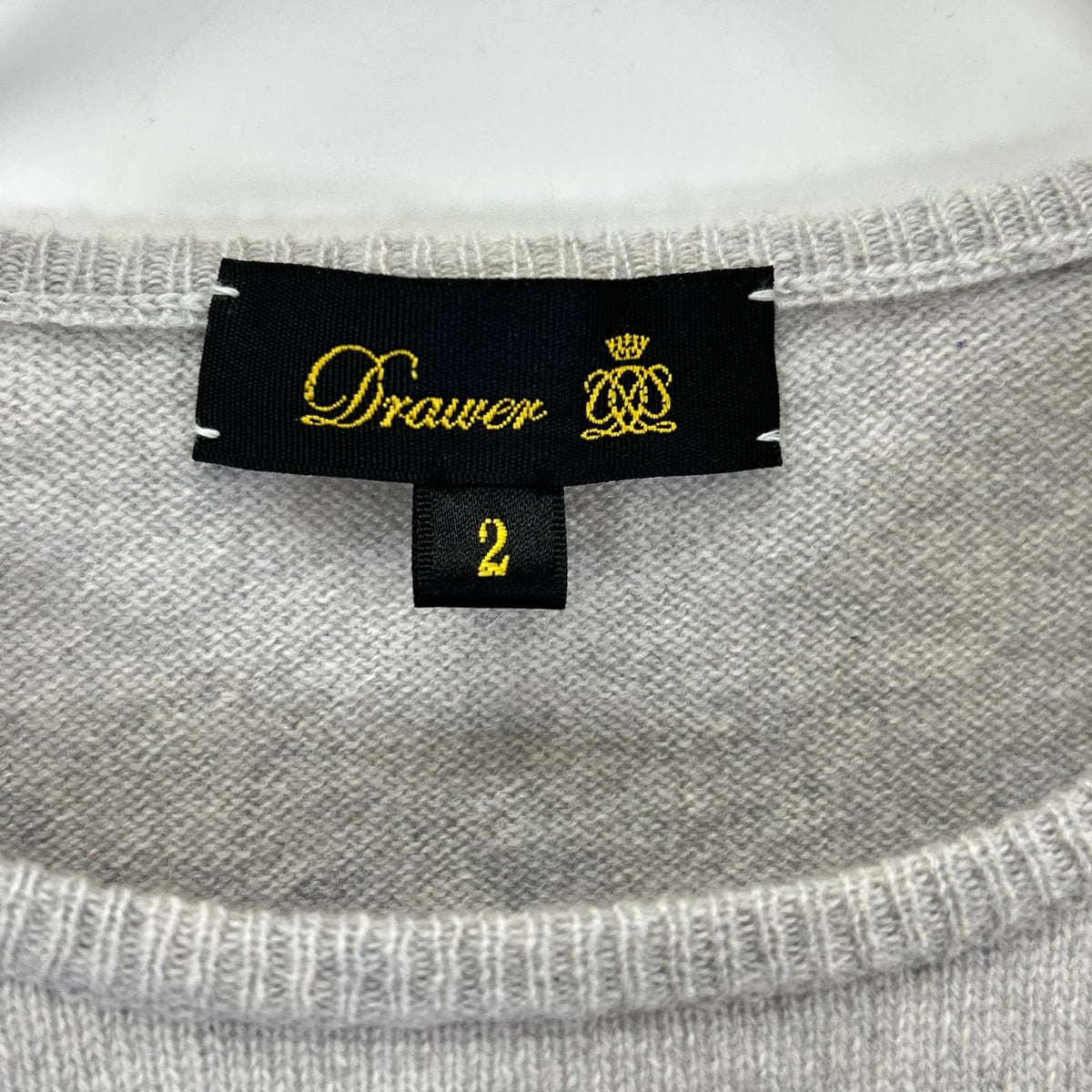 DRAWER ドゥロワー 6518-106-0313 グレー カシミヤ100 ショートスリーブプルオーバーニット トップス