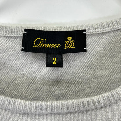 DRAWER ドゥロワー 6518-106-0313 グレー カシミヤ100 ショートスリーブプルオーバーニット トップス