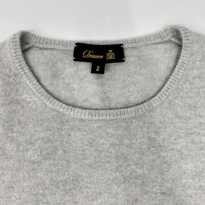 DRAWER ドゥロワー 6518-106-0313 グレー カシミヤ100 ショートスリーブプルオーバーニット トップス