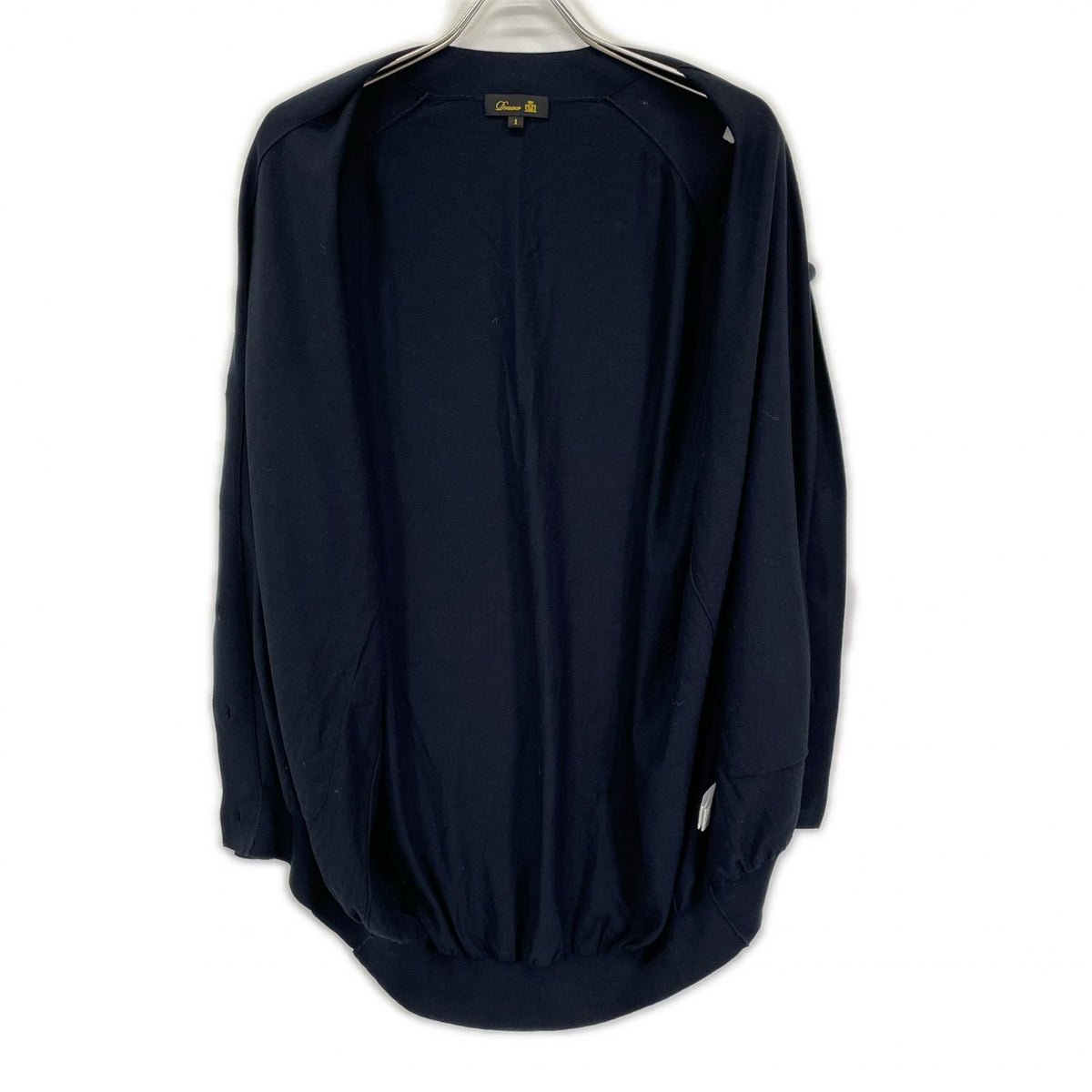 DRAWER 6515-106-0422 Navy silk-blend knit cardigan Top