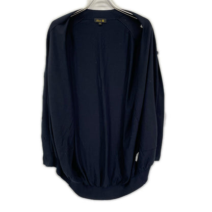 DRAWER 6515-106-0422 Navy silk-blend knit cardigan Top