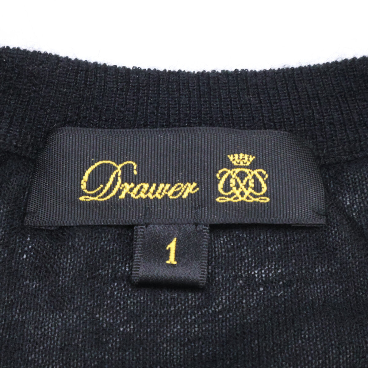 DRAWER ドゥロワー 6518-199-0430 18G フリル クルーネック ショートスリーブ ニットセーター トップス