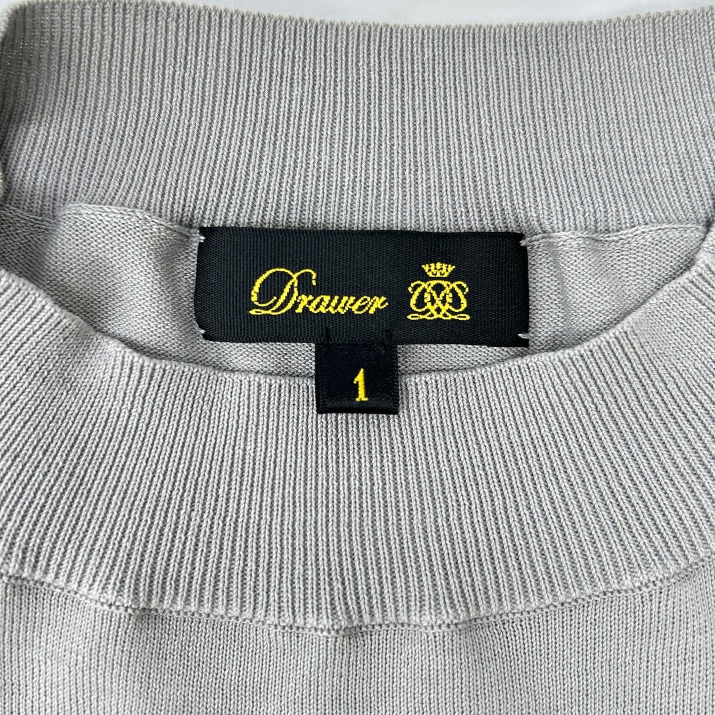 DRAWER ドゥロワー 6518-199-0456 グレー コットン100 8G天竺レイヤーショートスリーブニット トップス