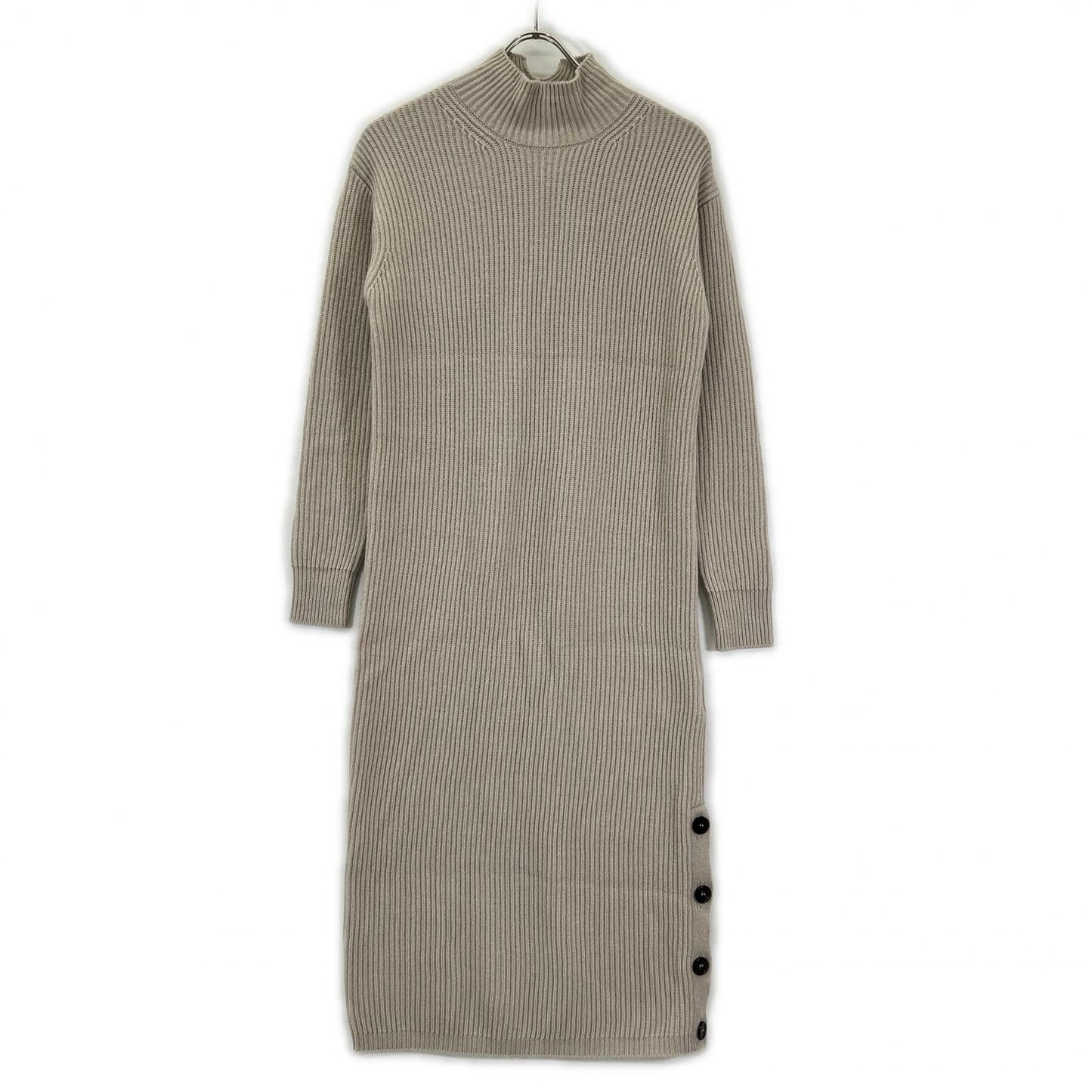 S MaxMara エスマックスマーラ 2429326033 ベージュ ウールカシミヤ モックネックニットワンピース ワンピース