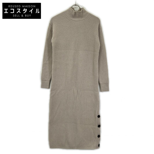 S MaxMara エスマックスマーラ 2429326033 ベージュ ウールカシミヤ モックネックニットワンピース ワンピース