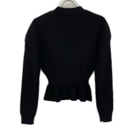 Chloe クロエ ブラック ウール100 ペプラムクルーネックニット トップス