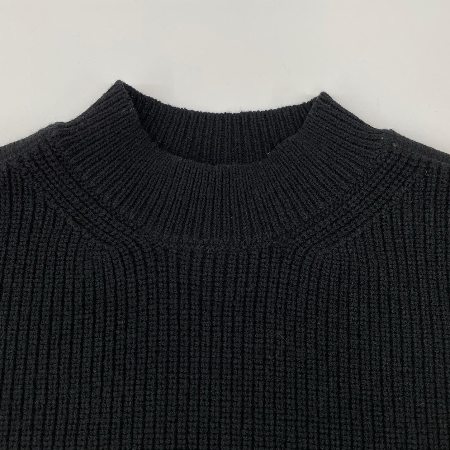 Chloe クロエ ブラック ウール100 ペプラムクルーネックニット トップス