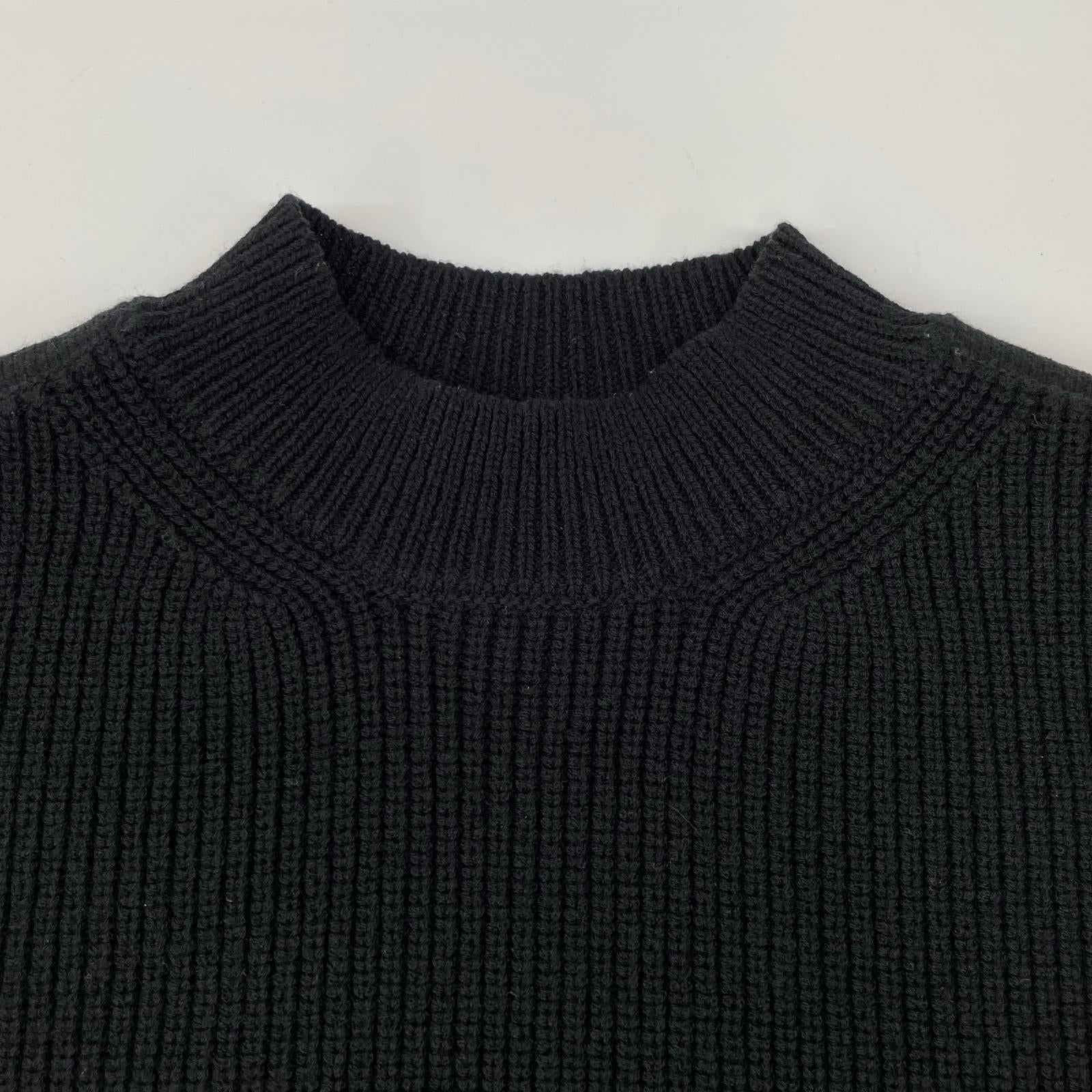 Chloe クロエ ブラック ウール100 ペプラムクルーネックニット トップス
