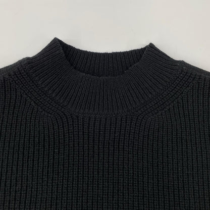 Chloe クロエ ブラック ウール100 ペプラムクルーネックニット トップス