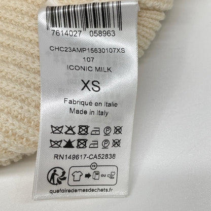 Chloe クロエ ホワイト ウール100 ペプラムクルーネックニット トップス