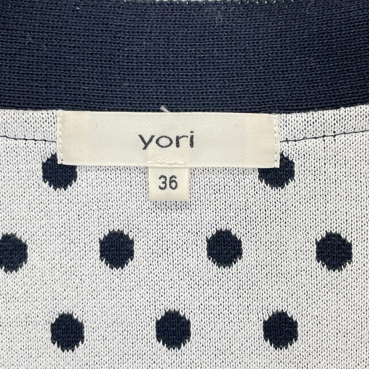 yori ヨリ YR35-25104SP ネイビー マリンドットニットカーディガン トップス
