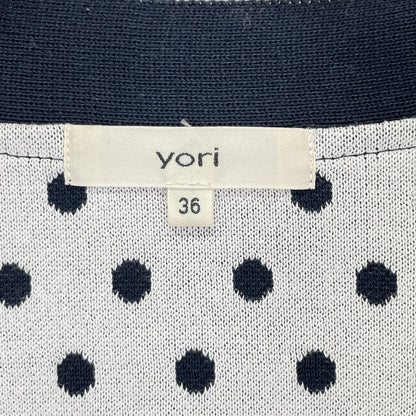 yori ヨリ YR35-25104SP ネイビー マリンドットニットカーディガン トップス