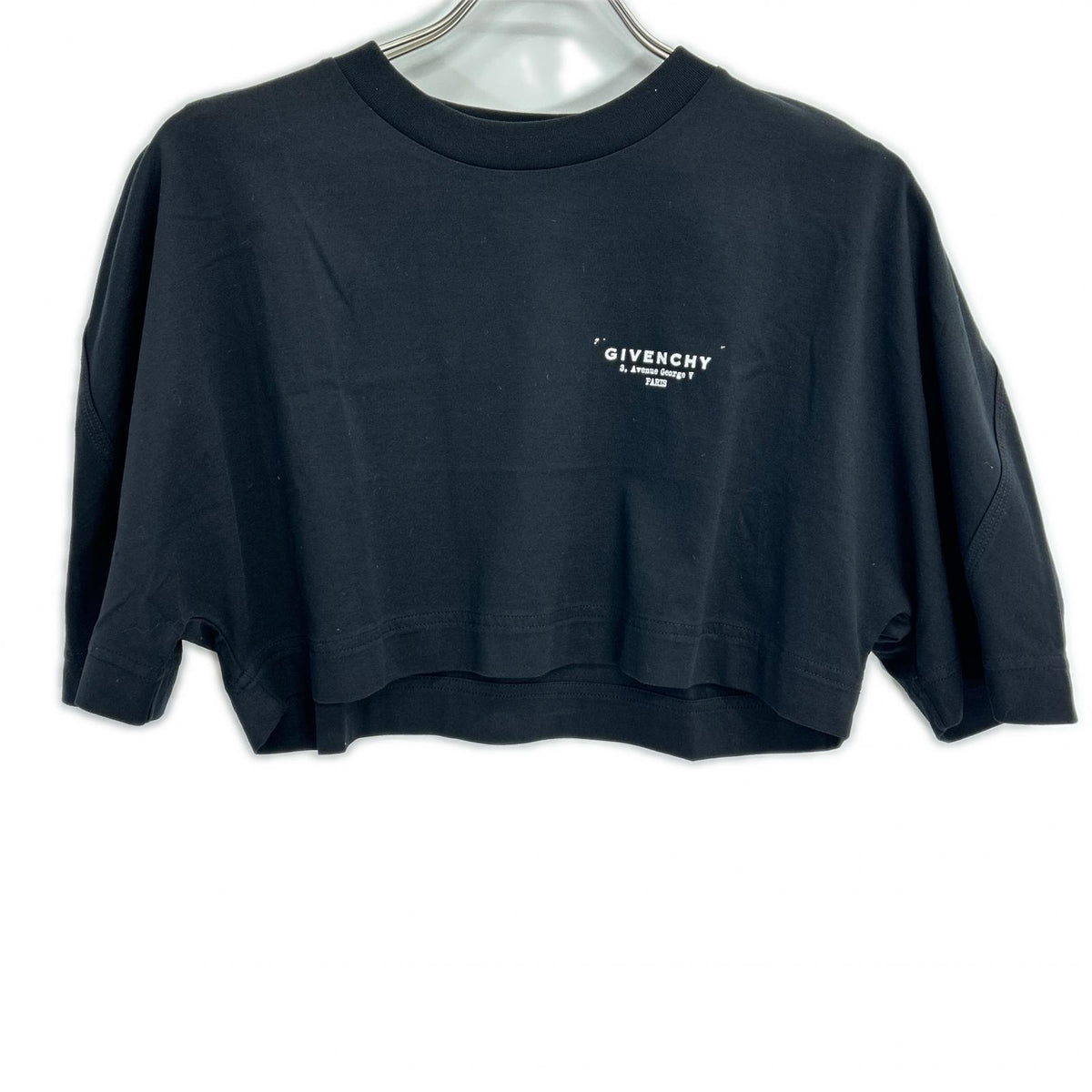 GIVENCHY ジバンシー BW70FKP75N 25AW ブラック クロップドロゴプリントTシャツ トップス