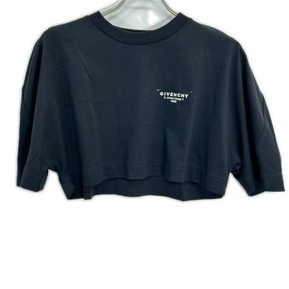 GIVENCHY ジバンシー BW70FKP75N 25AW ブラック クロップドロゴプリントTシャツ トップス