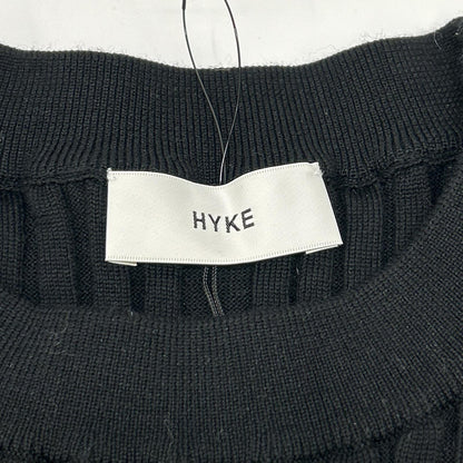 HYKE ハイク 232-11338 23AW ブラック WIDE RIBBED CROPPED VEST リブクロップドニットベスト ベスト