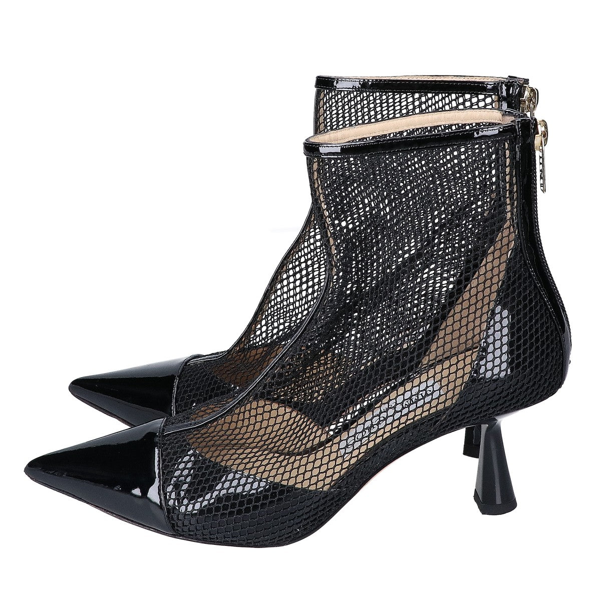JIMMY CHOO ジミーチュウ 【美品】Kix 65 メッシュ/パテント アンクルブーツ シューズ
