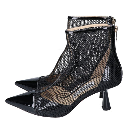 JIMMY CHOO ジミーチュウ 【美品】Kix 65 メッシュ/パテント アンクルブーツ シューズ