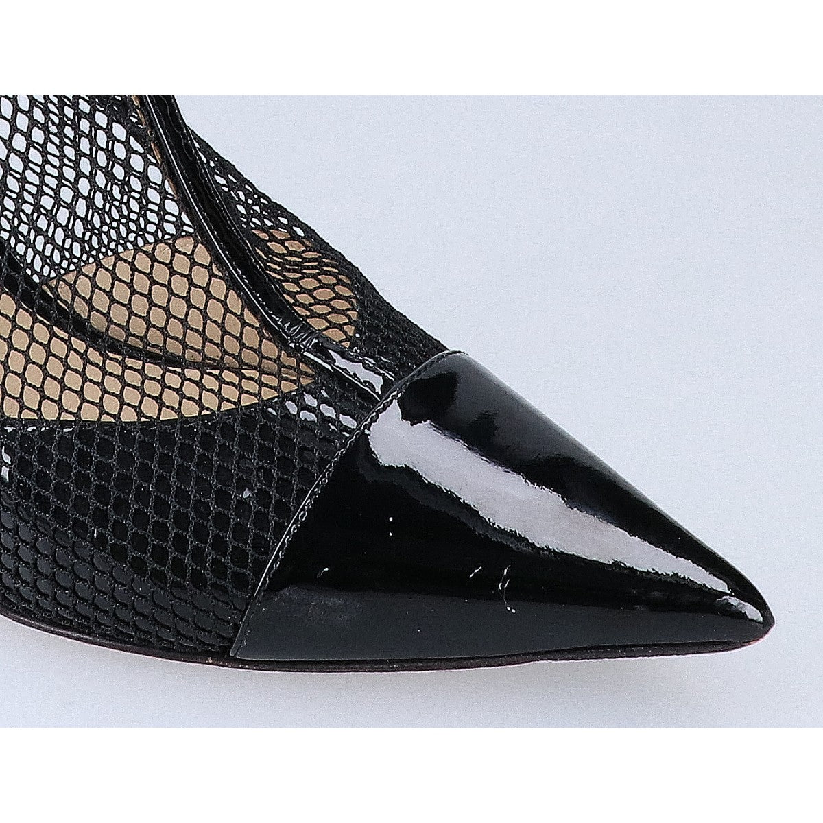 JIMMY CHOO ジミーチュウ 【美品】Kix 65 メッシュ/パテント アンクルブーツ シューズ
