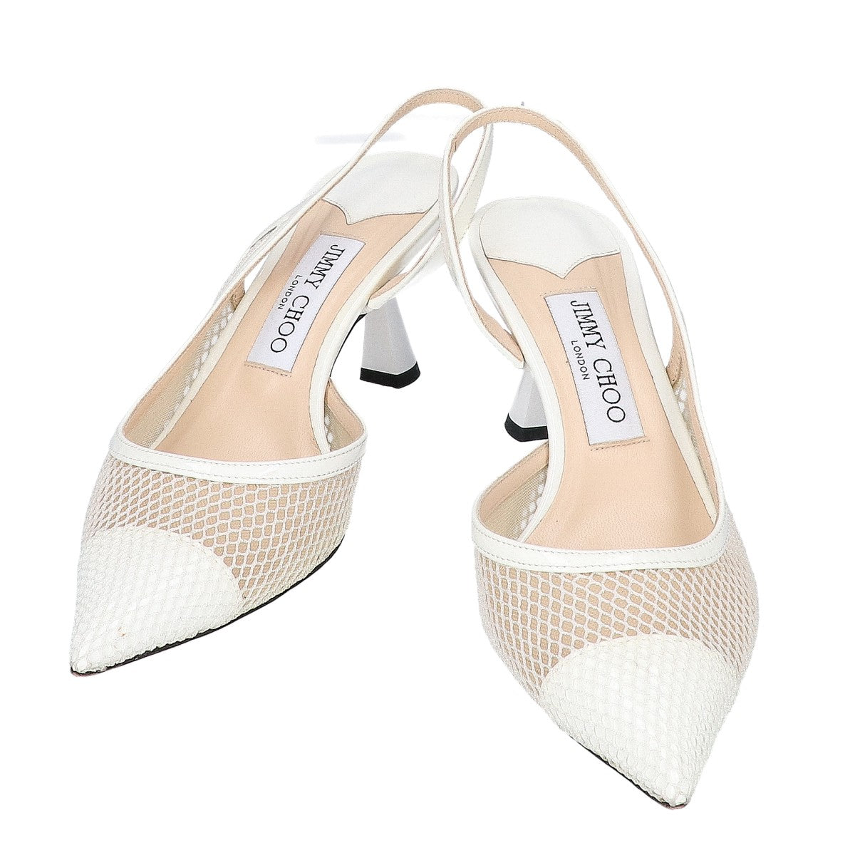 JIMMY CHOO ジミーチュウ Amita 45 メッシュ x パテントレザー スリングパック ヒールパンプス シューズ
