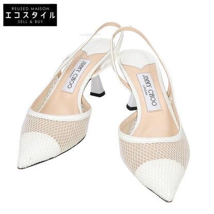 JIMMY CHOO ジミーチュウ Amita 45 メッシュ x パテントレザー スリングパック ヒールパンプス シューズ
