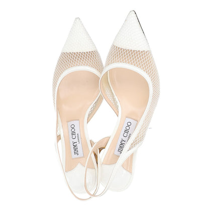 JIMMY CHOO ジミーチュウ Amita 45 メッシュ x パテントレザー スリングパック ヒールパンプス シューズ