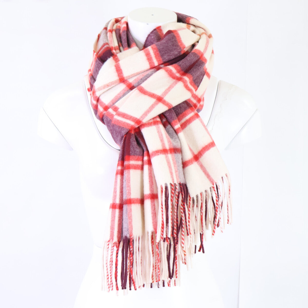 Johnstons ジョンストンズ Drawer ドゥロワー別注 【美品】6536-343-0342 TARTAN タータンチェック カシミヤ 大判 ストール