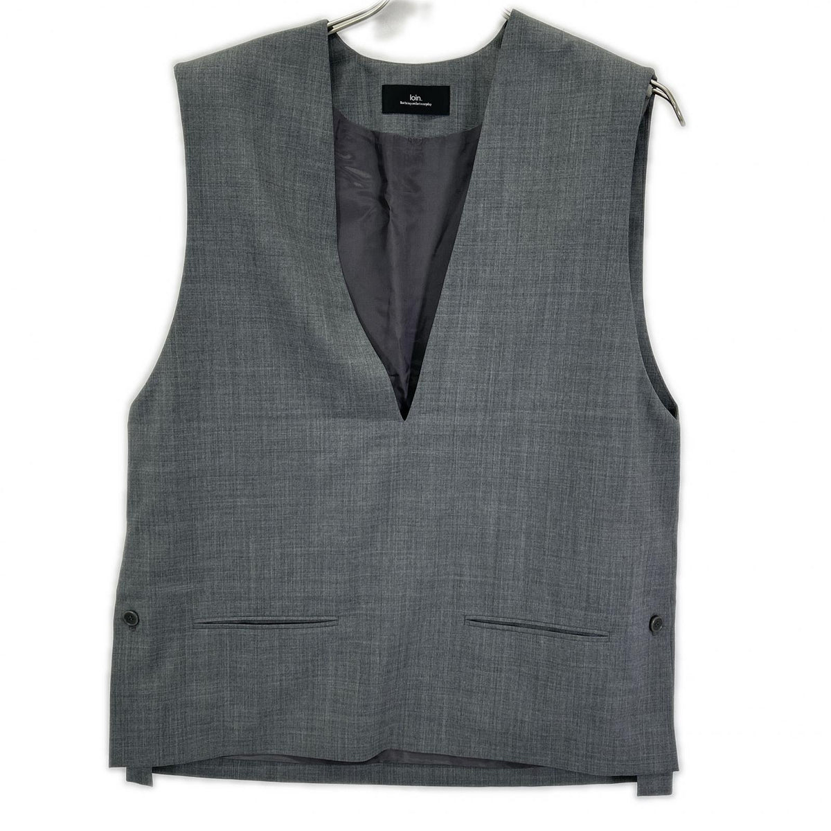 loin. Loin 4LGT0001 Gray Vest Gilet Vest