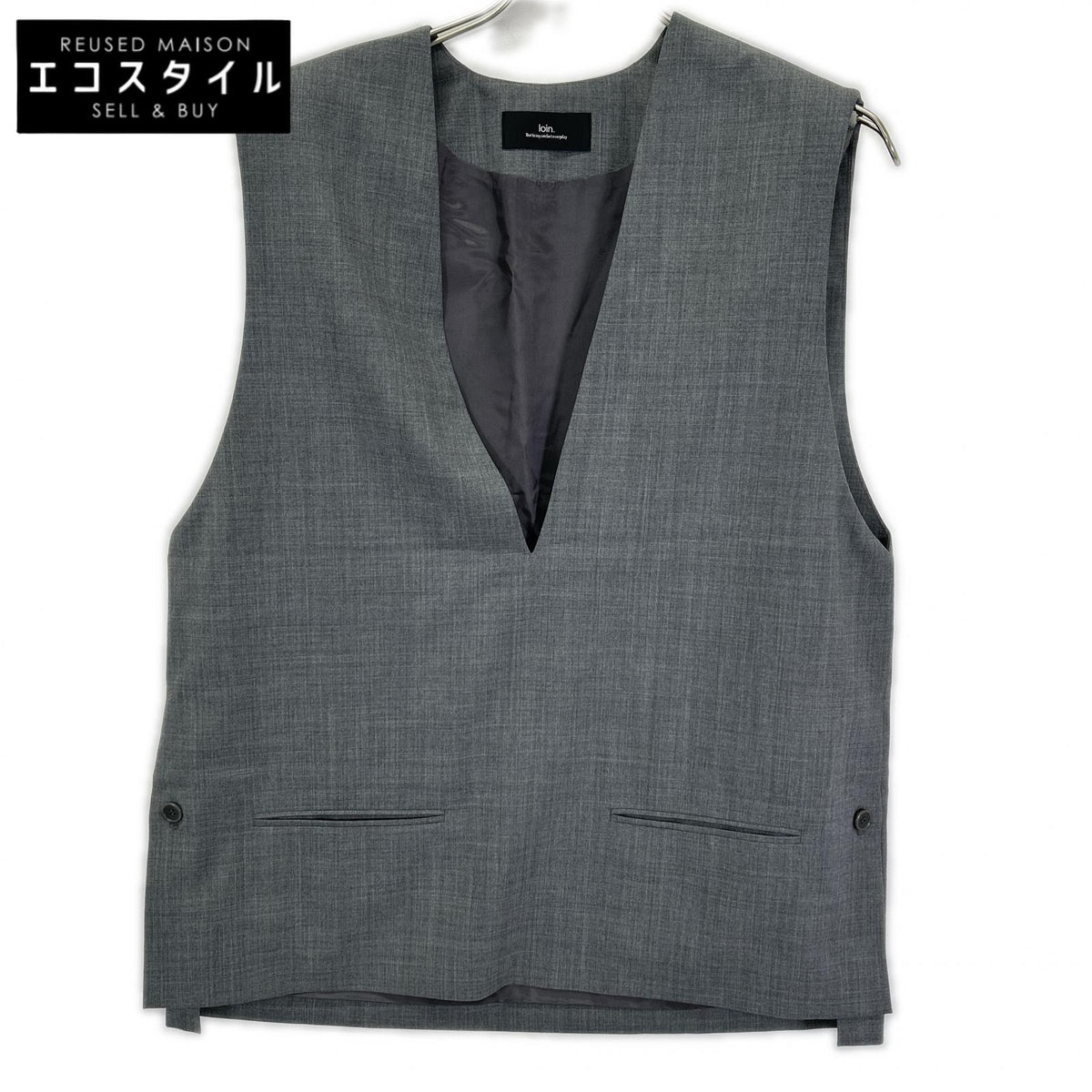 loin. Loin 4LGT0001 Gray Vest Gilet Vest