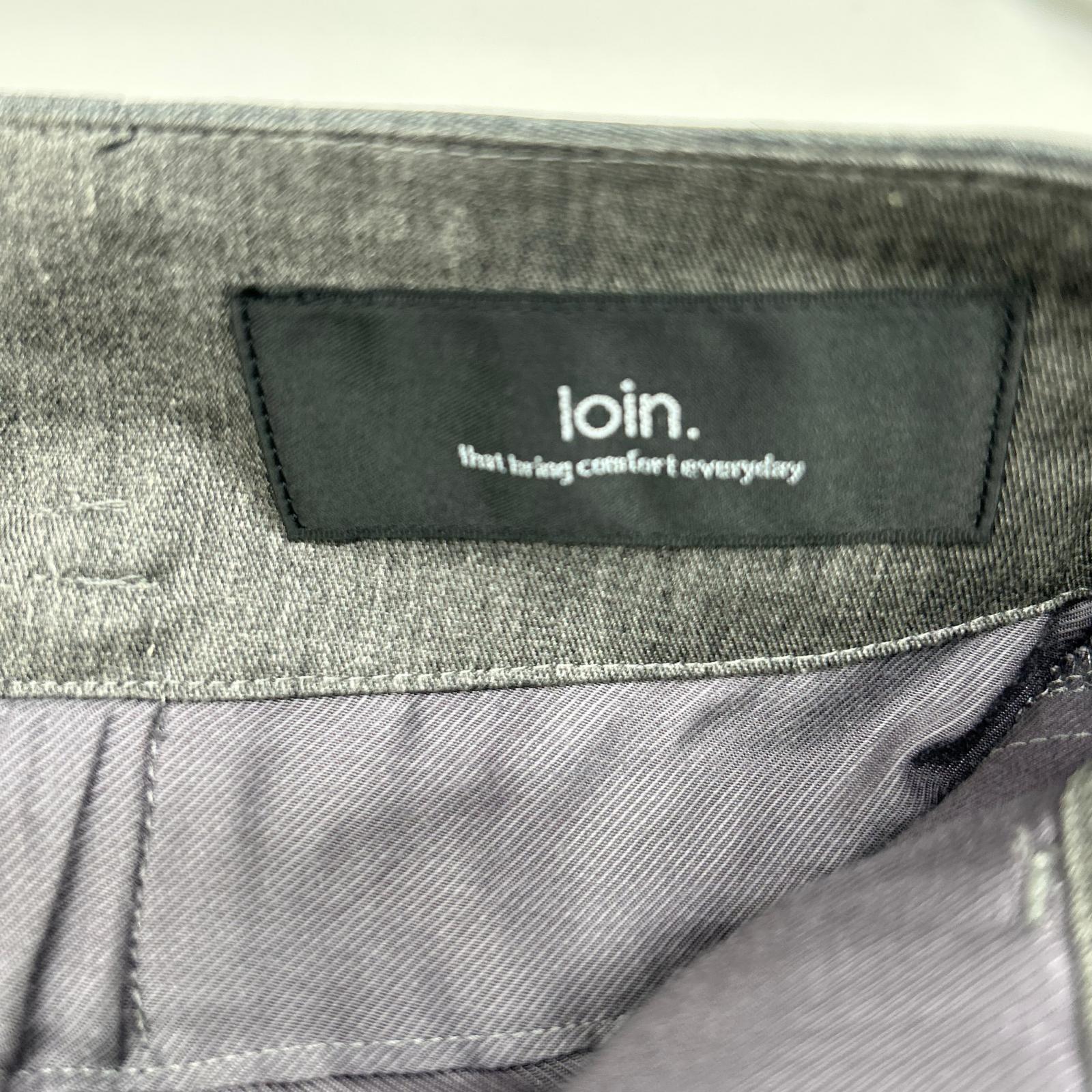 loin. ロワン 4LPT0002 グレー ベルテッド2タックワイドスラックスパンツ ボトムス