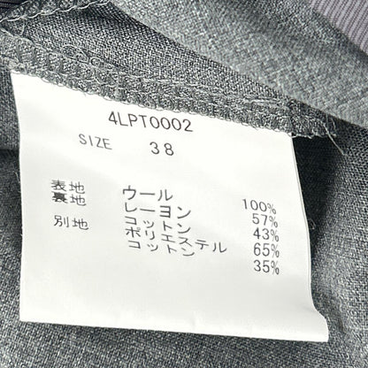 loin. ロワン 4LPT0002 グレー ベルテッド2タックワイドスラックスパンツ ボトムス