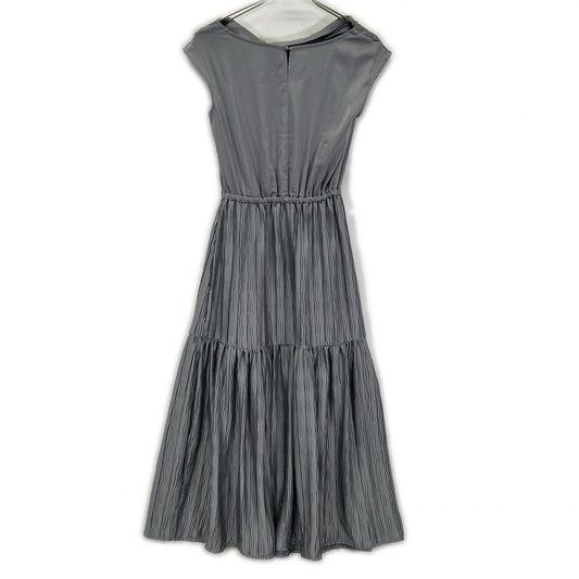 POLAURA ポローラ グレー ワッシャープリーツドレープイージードレス ワンピース