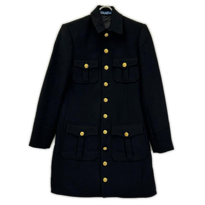 POLObyRalphLauren ポロラルフローレン ブラック ウール100 金ボタンロングコート ジャケット