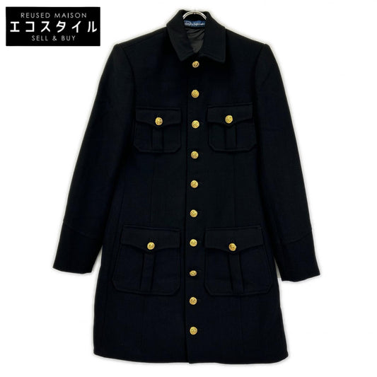 POLObyRalphLauren ポロラルフローレン ブラック ウール100 金ボタンロングコート ジャケット