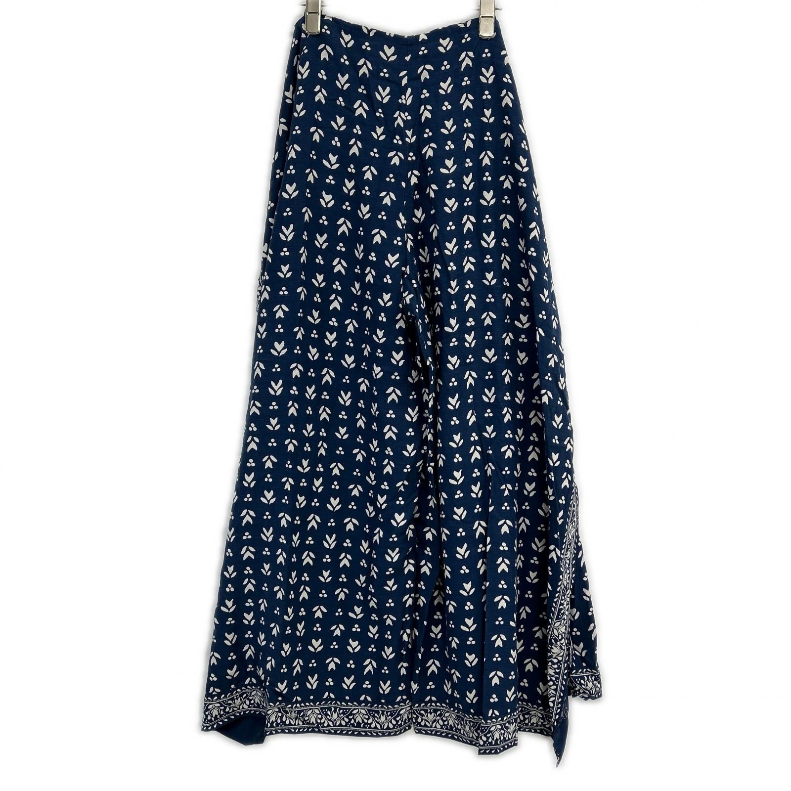 POLObyRalphLauren ポロラルフローレン 24SS ブルー Floral Twill Wide-Leg Wrap Pant フラワー柄ラップワイドパンツ ボトムス