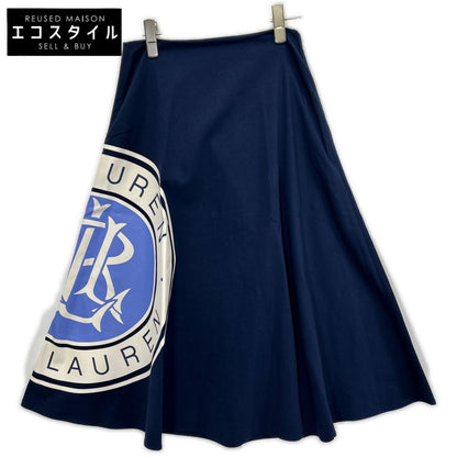 LAUREN RALPH LAUREN ローレン ラルフローレン ブルー RLロゴプリントAラインスカート スカート