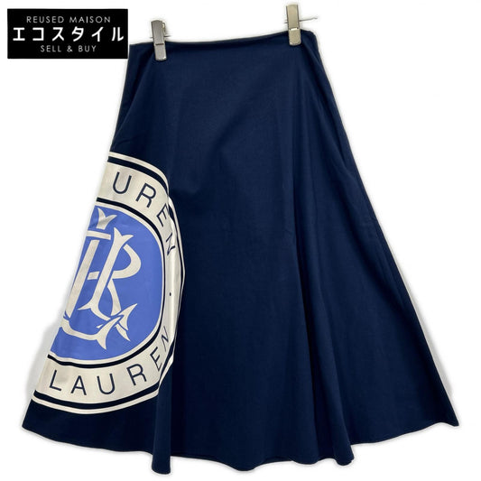 LAUREN RALPH LAUREN ローレン ラルフローレン ブルー RLロゴプリントAラインスカート スカート