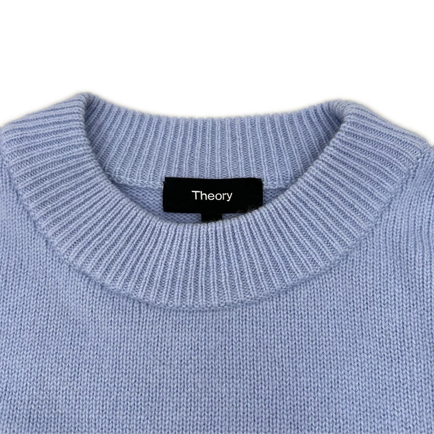 Theory セオリー ブルー ウールカシミヤ デザインスリーブ ニット トップス